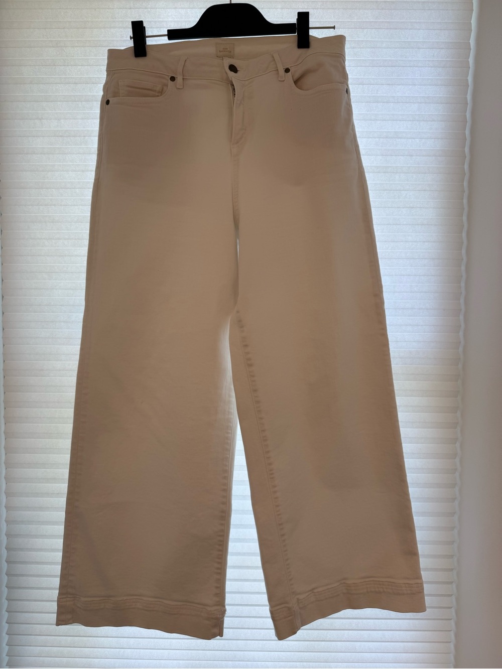 ANN MASHBURN Cream Wide-Leg Jeans